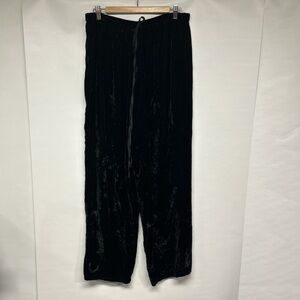 Elegant Black Velvet Wide Leg Pants